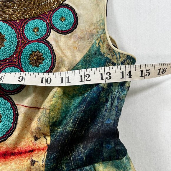 Anthropologie Bhanuni by Jyoti Villette Dress Beaded Watercolor Size 2 - Picture 11 of 11